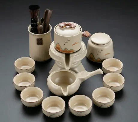 MOTOLIV Automatic Pour-Over Tea Set — Hand-Glazed Ru Kiln Porcelain