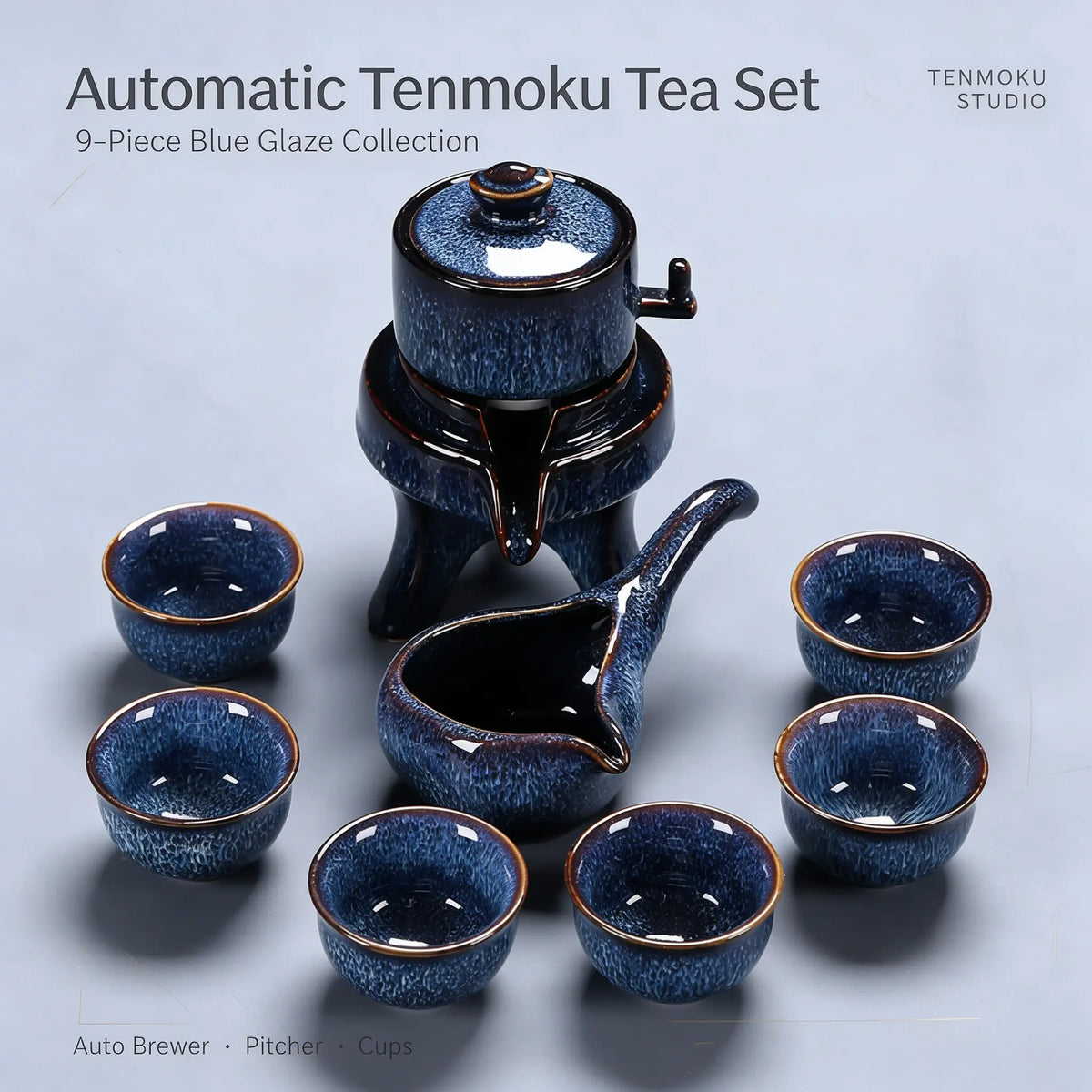 Aurora Sands Automatic Gongfu Tea Set - Tenmoku glazed tea set
