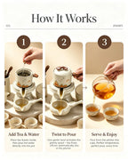 MOTOLIV Automatic Pour-Over Tea Set — Hand-Glazed Ru Kiln Porcelain
