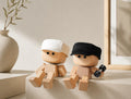 Shaking-Leg Wooden Doll — Handcrafted Decorative Car & Desk Ornament