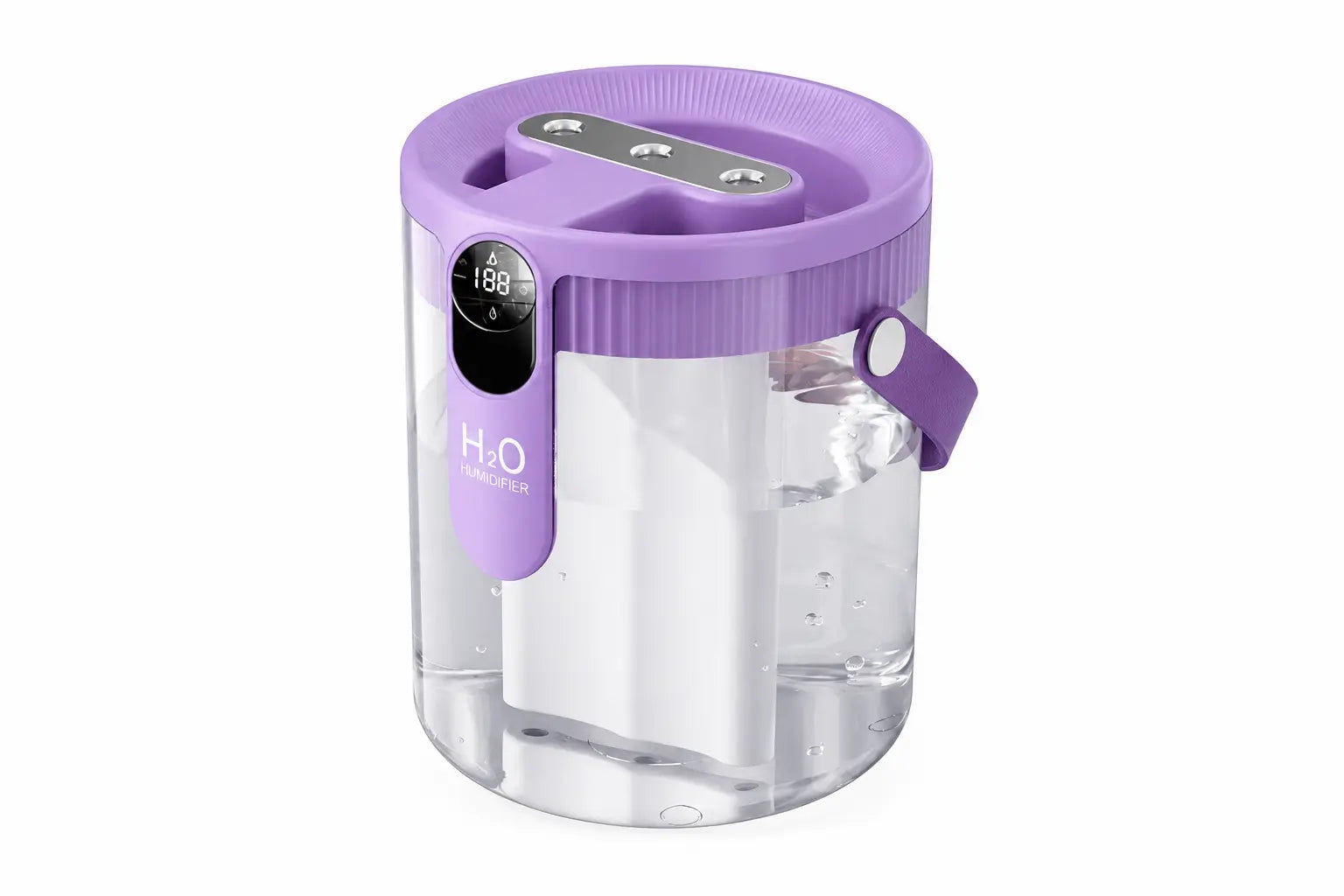 1.5L ultrasonic cool mist humidifier with triple nozzle, white minimalist design