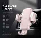 Gravity Car Phone Holder — Auto-Locking Air Vent Mount, One-Hand Operation