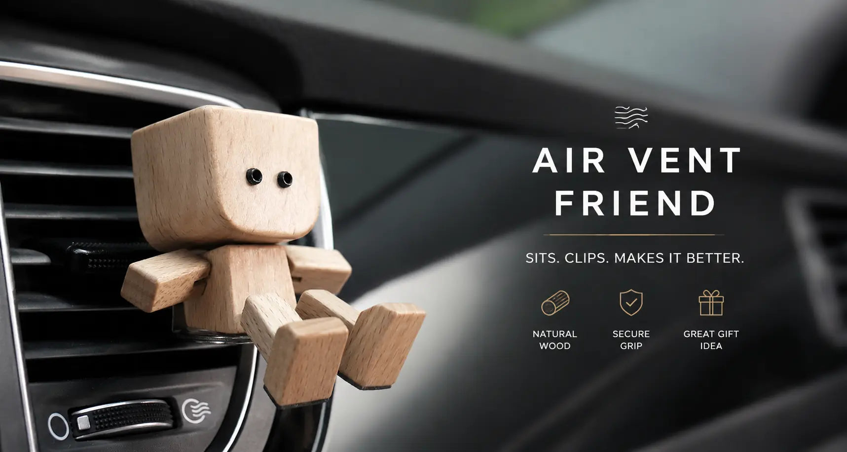 Shaking-Leg Wooden Doll — Handcrafted Decorative Car & Desk Ornament