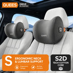 Memory Foam Car Neck Pillow and Lumbar Support Set — Ergonomic Comfort for Long Drives