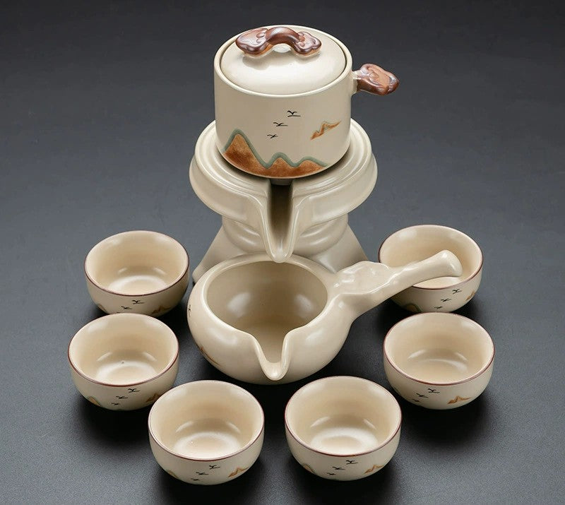 MOTOLIV Automatic Pour-Over Tea Set — Hand-Glazed Ru Kiln Porcelain