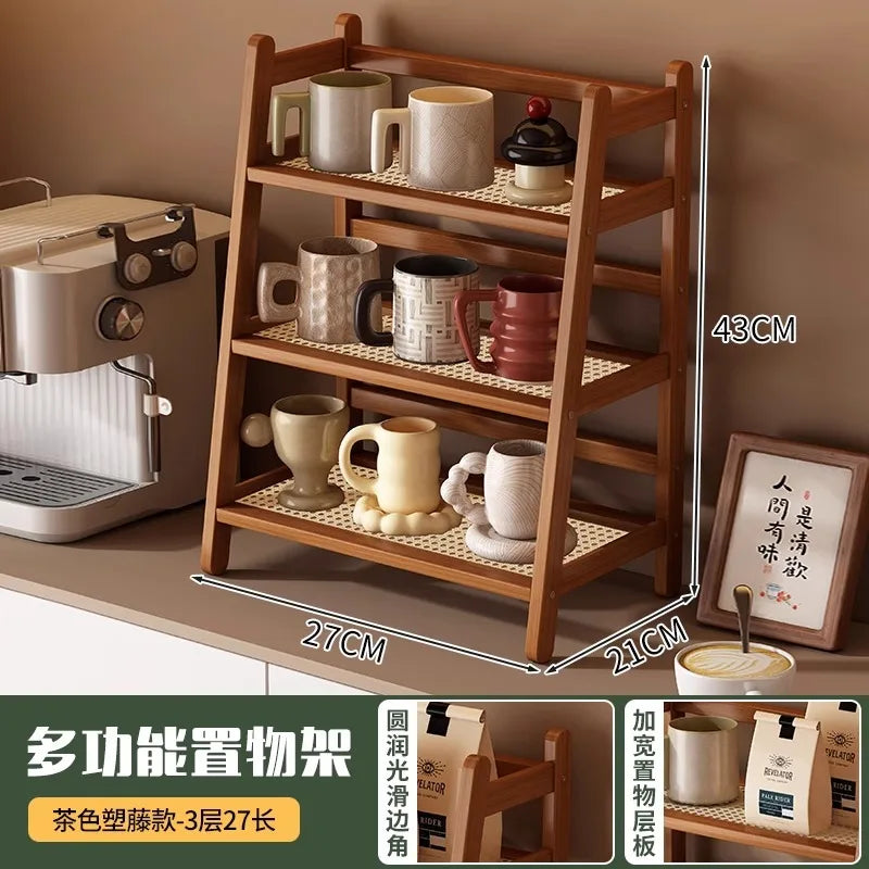 2-3 Layers Cup Holder Stand Tabletop Cup Storage Rack Tea Cup Coffee Cup Water Cup Organizer Entrance Placement Home Goods