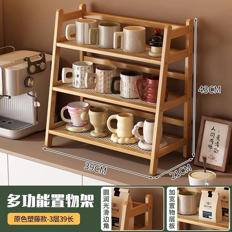 2-3 Layers Cup Holder Stand Tabletop Cup Storage Rack Tea Cup Coffee Cup Water Cup Organizer Entrance Placement Home Goods