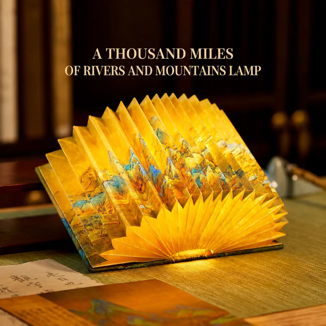 Folding Book Lamp — Magnetic LED Night Light, Portable Wooden Reading Lamp